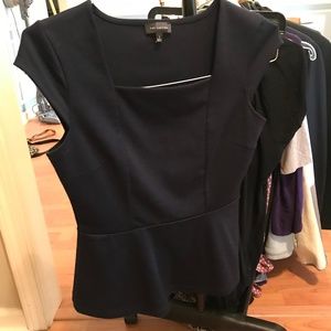 navy peplum shirt